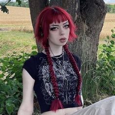 Bold Goth Hair Cut Ideas 2023 Punk Hair Reference, Punk Inspired Hairstyles, Short At Front Long At Back Hair, Short Top Long Bottom Hair, Unique Alt Hairstyles, Red Jellyfish Haircut, Short Hair Long Strands, Long Punk Haircut, Short Hairstyles Alternative