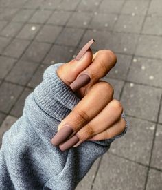 Brown Matte Nails, Nails Looks, Burberry Nails, Autumn Nail Designs, Matte Nail Colors, Taupe Nails, Elegant Touch Nails, Opi Gel Nails, Brown Acrylic Nails