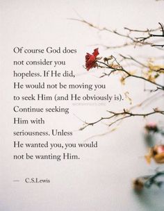 a quote from c s lewis about god does not consider if he did to be wrong