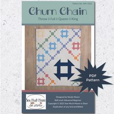 the pattern for this quilt is called churn chain, which features an arrow and stars