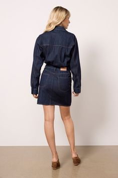 This denim dress by Pistola is perfect for your summer-to-fall rotation. Crafted from non-stretch cotton in a deep blue wash, the Nina Dress features a mini silhouette with a snap-front bodice, chest flap pockets, and belt loops at the waist. | PISTOLA Women's Nina Dress, Size Small, Blue Brand Style Guide, Fashion 101, Fall Shopping, Tee Dress, Work Fashion, Fall Trends, Autumn Summer, Medium Blue, Deep Blue