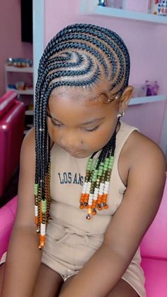 Kids Cornrow Hairstyles, Lil Girl Hairstyles, Kid Braid Styles, Toddler Hairstyles Girl, Natural Hairstyles For Kids, Girls Natural Hairstyles, Pelo Afro