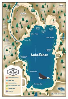 the lake tahoe map shows where to go