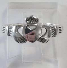 These rings are old store stock- unworn. It is top quality sterling silver. This retailed at $38. It comes in a tiny ring box. Classic Sterling Silver Rings With Hallmark, Classic Nickel-free Rings For Promise, Nickel Free Classic Promise Rings, Vintage Silver Heart Promise Ring, Classic Silver Heart Ring Hallmarked, Classic Silver Hallmarked Heart Ring, Peace Sign Ring, Tiny Rings, Ring Box