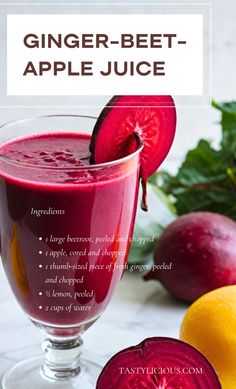 ginger beet apple juice recipe beet juice recipe ideas antioxidant juice recipes juice cleanse ingredients green juice recipe weight loss smoothie cleanse recipe ideas smoothie fat burning Beet And Ginger Juice, Beet Ginger Smoothie, Beets Juice Recipe, Beet Tea, Beets Smoothie, Ginger Juice Recipe, Beets Benefits, Beet Juice Benefits, Antioxidant Juice