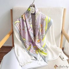 Bird In Bag - Season new simulation silk scarf female fashion 90cmcm handmade Taiwan version of the twill square scarf Silk Style, Female Fashion, Bird In Bag, Square Scarf, Style Elegant, Olivia Mark, Silk Scarf, Taiwan, Kimono Top