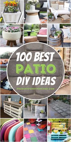 the words, 100 best diy ideas are shown in several different pictures and images