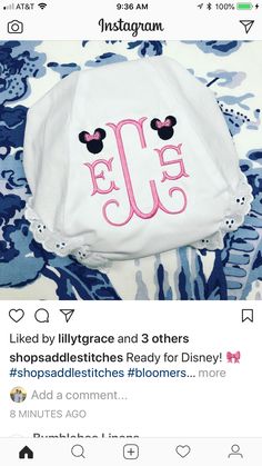 Embroidery Ideas, Drawstring Backpack, Baby Shower, Monogram, Embroidery, Disney, Sweatshirts