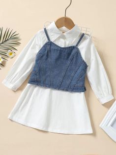 Baby Girl Botton Down Shirt Dress Denim Cami Top Outfit - bump, baby and beyond Cami Top Outfit, Denim Vest Top, Stylish Baby Girls, Button Down Shirt Dress, Dress Denim, Skirt Denim, Top Outfit, Girls Wardrobe