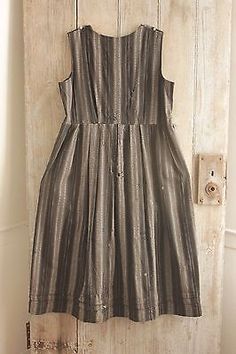 Antique-chore-wool-womans-dress-c-1900-black-grey-stripe-TIMEWORN-work-wear Womans Dress, Dress C, Grey Stripes, Black Grey, Work Wear, Sleeveless Dress, Black And Grey