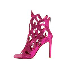 Shop  Magenta Rhinestone Hollow Out Glitter Gladiator Sandals Stiletto Heels for Party color Magenta for Dancing Club, Night Club, Party with worldwide Free shipping & Free return. Bold Pink Party Heels, Pink Glamorous Synthetic Heels, Pink High Heel Lace-up Sandals With Heel Strap, Magenta Heels, Red Satin Heels, Blue Satin Heels, Navy Blue Wedding Shoes, Royal Blue Wedding Shoes, Navy Wedding Shoes