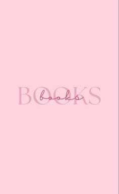 the word books written in pink on a pink background