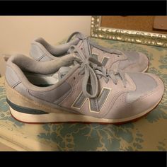 New Balance Size 8.5 Women’s Sneakers/Tennis Shoes. Beautiful Shades Ice Pale Blue & Light Grey. Purchased From J Crew But Never Worn. No Trades New Balance Blue, Blue Sneakers, New Balance Shoes, Pale Blue, Tennis Shoes, Blue Light, Blue Gray, Womens Shoes Sneakers, New Balance