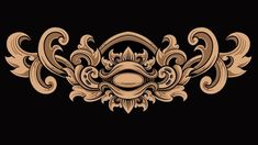 an ornate design on a black background