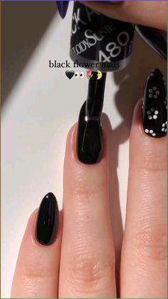 ib: artistic_nailszz    - on ig Spring Nail Designs, Black Nail Designs, Black Nail, Spring Nail, Nail Designs Spring, Long Black, Black Nails, Spring Nails, Nail Designs