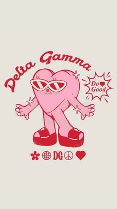 a pink heart with sunglasses on it and the words costa gumma do good written in red