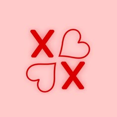 the letters x and j are made up of hearts