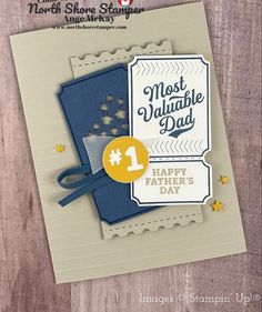 a father's day card made with stampin's most valuable dad dies