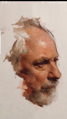 a painting of an older man with white hair