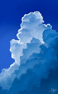 a cloud in the sky with a blue background