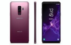 the new samsung galaxy s9 is shown in pink and purple colors, with its front camera