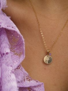 Featuring hand drawn flowers and the option to feature a birthstone, our Birth Flower necklace is truly one of the sweetest sentiments one can wear around their neck. Add up to 3 flowers to commemorate family, friends, or any loved one in your life. 14k Gold Fill Pendant Dimension: 1/4" Length: 16" + 2" ext Additional birth flowers purchased will be engraved on separate discs Final sale Gold Birthstone Necklace With Birth Flower, Elegant Flower Charm Birthstone Necklace For May, Elegant May Birthstone Necklace With Flower Charm, Dainty Birthstone Necklace With Birth Flower, Mother's Day Birthstone Necklace With Birth Flower For Anniversary, Dainty Flower Pendant Birthstone Necklace, Dainty Birthstone Necklace With Birth Flower Pendant, Elegant Birthstone Necklace With Flower Pendant For Mom, May Birthstone Necklace With Flower Pendant