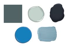 the different shades of blue and gray are shown in this image, including one with an oval