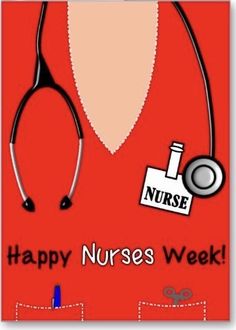 happy nurses week card with a stethoscope and nurse's name on it