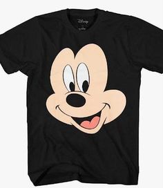 Screen Printed Graphic: These Disney Classic Character shirts feature a large face design that is screen printed in a vivid color that will last wash after wash with no cracking or fading! Mickey Mouse Face, Brooks Brothers Men, Men Stylish Dress, Cartoon T Shirts, Movie T Shirts