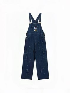 Tom Boy' Kawaii Streetwear Kitty Oversized Dungarees AlielNosirrah Blue Denim Overalls For Streetwear, Blue Overalls With Pockets For Streetwear, Oversized Dungarees, Kawaii Streetwear, Lingerie Costume, Costume Shop, Casual Streetwear, Tank Top Cami, Drawstring Pants