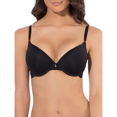 Hey bombshell, this is our most extreme push-up bra. The Smart&Sexy Add 2 Cup Sizes Push-Up Bras are designed with molded push-up padding to add two full cup sizes instantly! Double bump technology lifts you upward and inward adding volume and cleavage to your silhouette. This bra sculpts and highlights your new-found cleavage with its sexy plunge neckline, perfect under your favorite low-cut tops. La Senza Bras, Cute Bras, Bra Style, Comfortable Bras, Va Va Voom, Cup Sizes, Everyday Bra, Black Bra, Wireless Bra