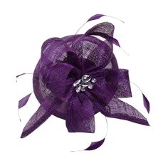 Fs-12_purple Women Fashion Fascinator Must Have Item For All Season Perfect For Formal Event One Size Fits Most Adjustable Purple Headpiece For Party, Adjustable Purple Headpiece For Formal Events, Adjustable Purple Headpiece For Evening, Elegant Purple Headpieces For Formal Occasions, Elegant Purple Headpieces For Formal Events, Formal Adjustable Purple Fascinator, Elegant Purple Mini Hat For Evening, C Fashion, Button Headband