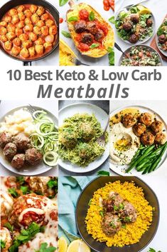 the 10 best keto and low carb meatballs are in this collage