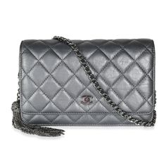 Listing Title: Chanel Dark Silver Iridescent Aged Calfskin Quilted Tassel Wallet On Chain Sku: 140138 Condition: Pre-Owned Handbag Condition: Very Good Condition Comments: Item Is In Very Good Condition With Minor Signs Of Wear.Moderate Marks, Scuffing And Discoloration Along Piping, And Exterior. Scratching To Hardware. Moderate Scuffing And Discoloration Throughout Interior. Brand: Chanel Model: Wallet On Chain Origin Country: Italy Handbag Silhouette: Shoulder Bag Occasions: Everyday;Fall/Win Gray Handbags, Wallet On Chain, Shopping Chanel, Chanel Model, Vintage Jewels, Handbag Accessories, Colorful Interiors, Piping, Calf Leather