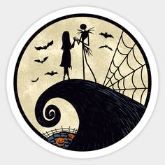 Nightmare Before Christmas Stickers, Designer Svg, Nightmare Before Christmas Merchandise, Jack Y Sally, Stickers Disney, Nightmare Moon, Spooky Stickers, Christmas Magnet, Pumpkin Stickers