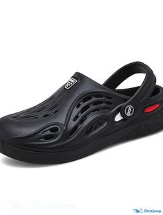 OrcaJump - Mens Casual Daily EVA Non-Slip White Black Grey Clogs and Mules for Spring and Summer Casual Black Outdoor Slippers, Black Slip-on Clogs For Beach, Comfortable Black Non-slip Slip-ons, Black Casual Breathable Slippers, Comfortable Black Beach Clogs, Casual Black Breathable Slippers, Durable Black Slip-on Sandals, Black Breathable Clogs For Summer, Black Breathable Summer Clogs