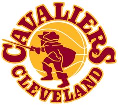 the logo for the cleveland basketball team, with an image of a man holding a basketball