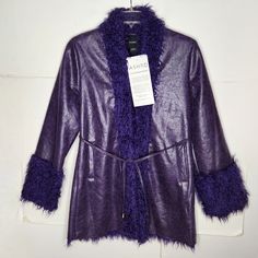 New With Tags. See All Picture. Pit To Pit = 19.5" Length = 32.5" Sublimation Ideas Projects Inspiration, Purple Jacket, Purple Leather, Jacket Coat, Vest Jacket, Coats For Women, Faux Fur, Coats Jackets, Faux Leather