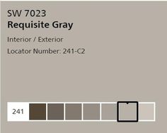 an image of the interior and exterior color scheme for sw 7023 requisite gray