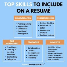 the top skills to include on a resume are shown in this graphic above is an image of