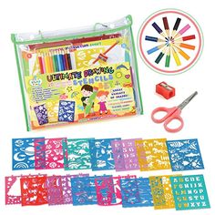 the ultimate drawing kit includes scissors, markers and other crafting supplies for kids to use