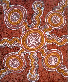 Aboriginal dot art by Freddy West Tjakamarra Primitive Art