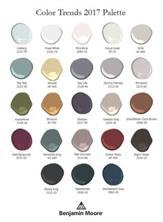 the color chart for different shades of paint