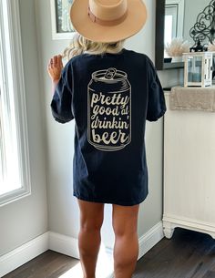 Pretty Good At Drinking Beer Shirt - Comfort Colors, 2000's Country Shirt, Western Graphic Tee, Billy Currington Tee, Billy Currington Shirt ϟ High quality, direct-to-garment ink printed. ϟ ✦ Fit + Quality ✦ These UNISEX Comfort Colors tees are like a well-loved favorite - they wash well and are easy to wear. ✦ 100% ringspun cotton ✦ Preshrunk, soft-washed, garment-dyed fabric ✦ Twill taped shoulder-to-shoulder ✦ Set-in sleeves ✦ Double-needle stitched sleeves and bottom hem ✦ 1" ribbed collar with double-needle topstitched neckline Washing & Drying Instructions: ✦ Turn inside out. ✦ Wash with cold/warm water. ✦ Do not use bleach. ✦ Don't tumble dry - hang dry or lay flat to dry. ✦ Returns + Shipping ✦ My items are made to order - because of this, I am not accepting returns. If there are a Southern Graphic Tees, Western Tee Shirts, Western Tshirts, Distressed Band Tee, Country Graphic Tees, Billy Currington, Country Concert Shirts, Country Girl Shirts, Cricut Shirts