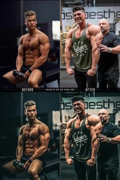 the six men are showing off their muscles in different poses, and posing for pictures