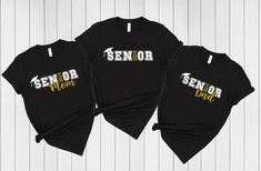 Senior 2024 T-Shirt, Family Graduation Shirt,Senior Mom and Dad Tshirt,In My Senior Era TShirt,Graduate Shirt,Proud Graduate,Graduation Gift ❀DETAIL❀ For printing, we use Bella Canvas and Gildan SoftStyle brand shirts, which are the best in the industry. *Bella Canvas -unisex size -4.2 oz. -Solid colors are 100% Combed Cotton and Ring-Spun Cotton. -Athletic Heather 90% Combed and Ring-Spun Cotton, 10% Polyester -All Heather CVC Colors 52% Combed and Ring-Spun, 48% Polyester *Gildan SoftStyle -unisex size -Sport Gray : 4.5 oz/yd² | 90% Ring Cotton / 10% Polyester -Heather Navy, Heather Maroon, Heather Galapagos Blue, Dark Heather : 4.5 oz/yd² | 65% Polyester / 35% Ring Cotton -Other Colors : 4.5 oz/yd² | 100% Ring Cotton Not : If you would like one of these two brands (Bella Canvas or Gilda Custom Print Black T-shirt For Graduation, Black T-shirt With Custom Print For Graduation, Black Crew Neck Top For Graduation, Black Custom Print Tops For School, Senior Era, Graduation Shirts For Family, Dad Tshirt, Graduation Shirt, Graduation Shirts