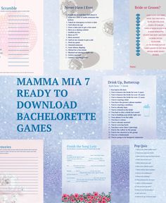 the front and back cover of mamma mia 7 ready to download bachelor game guide