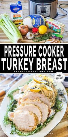 This easy pressure cooker turkey breast is tender, juicy and delicious! If you are looking for Instant Pot Turkey recipe, this is it!! This recipe is not only easy, but it only takes a few minutes to prep and makes the most flavorful turkey. Use the drippings in the pan to make gravy and you will have the easiest turkey breast in the instant pot! This Turkey breast is perfect for thanksgiving, Christmas or even dinner on a busy night. Pressure Cooker Turkey, Crockpot Turkey, Turkey Breast Recipe, Keto Friendly Desserts, Breast Recipe, Low Carb Recipes Dessert, Turkey Breast, Easy Family Meals, Pressure Cooker Recipes