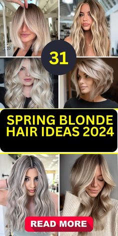 This year's spring blonde hair 2024 trend is all about combining balayage with bright, light highlights for a clear and vibrant look. These blonde haircuts, ranging from short to long, emphasize TRUE color ideas, integrating straight styles with dark roots for a unique appearance. Spring Summer Blonde Hair, Summer Hair 2024 Blonde, Blonde Spring 2024, Hair Colour Summer 2024, Spring 2024 Blonde, Current Blonde Hair Trends, Summer 2024 Hair Color Blonde, 2024 Blonde Trends, Blonde Hair Styles 2024