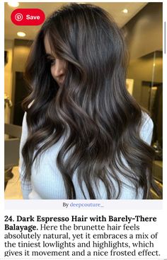 Lighten Up Dark Hair, Cool Toned Dimensional Brunette, Brunette With Deminsion, Reverse Highlights Brown, Dark Hair With Dimension Brunettes, Brownie Batter Hair Color, Lived In Brunette Balayage, Dark Brown Hair With Low Lights, Hair Color For Brown Skin